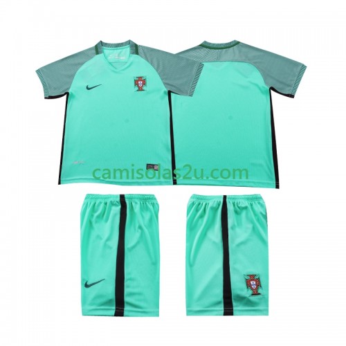 Camisolas de futebol Portugal 2016 Retro Criança Equipamento Alternativa Manga Curta Camisolas de futebol Portugal 2016 Retro Criança Equipamento Alternativa Manga Curta